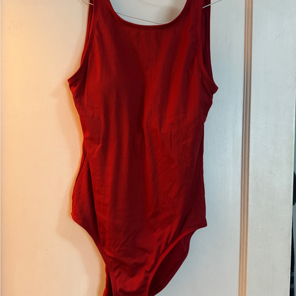 Senita one piece red low back bathing suit
